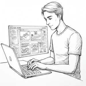 Nákupný košík a laptop symbolizujúci online nakupovanie